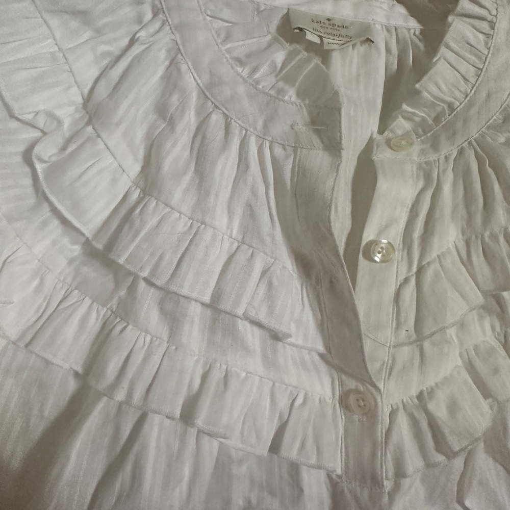 White Ruffled Blouse - Picture 2 of 7